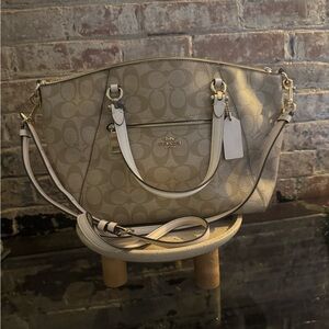 Coach Beige Signature Shoulder Bag